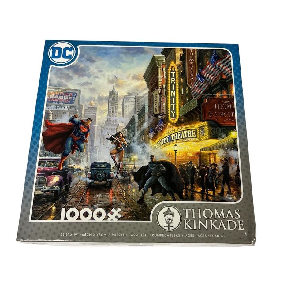 Thomas Kinkade DC Comics 1000 Piece Puzzle Batman Superman Wonder Woman